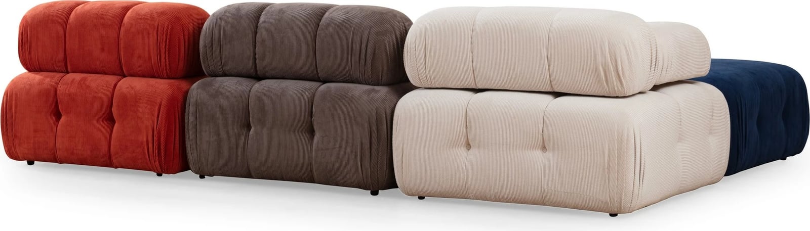Këndare Atelier del Sofa Doblo, 3 vende me pouffe, shumëngjyrëshe