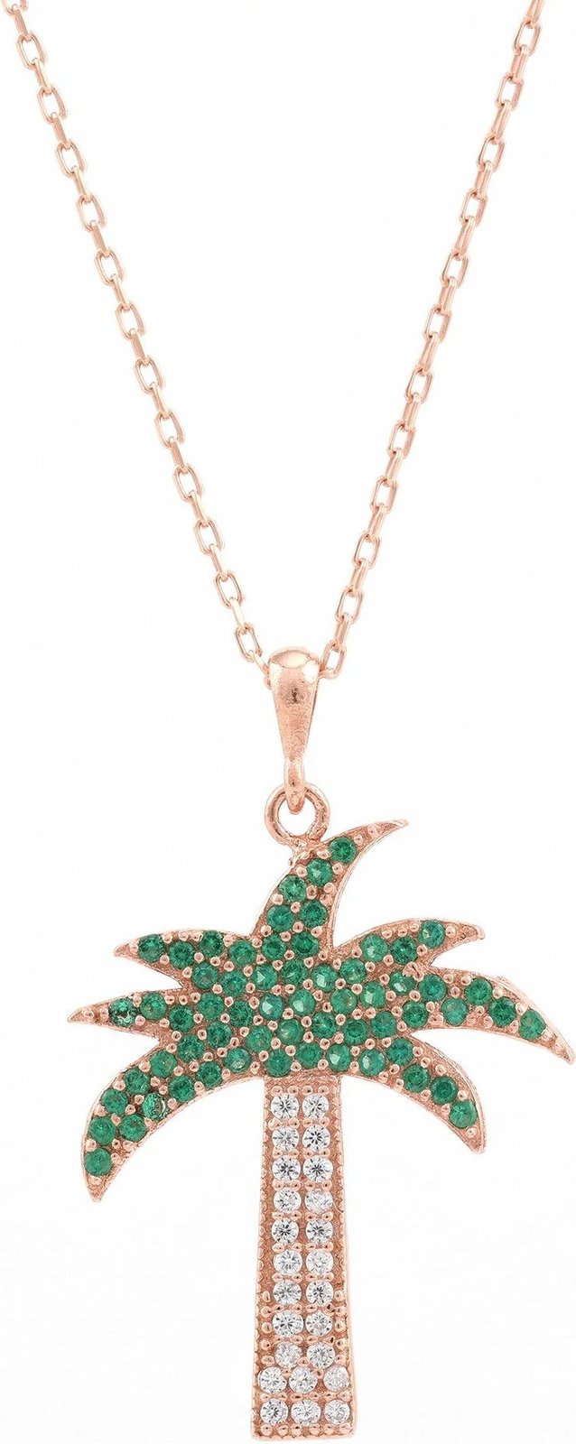 Qafore argjendi Jumeon, ngjyrë rozë e arit dhe e gjelbër, 11145ROS