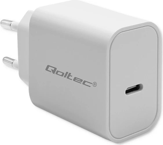 Karikues muri Qoltec Super Quick PD, 20W, USB-C, Bardhë