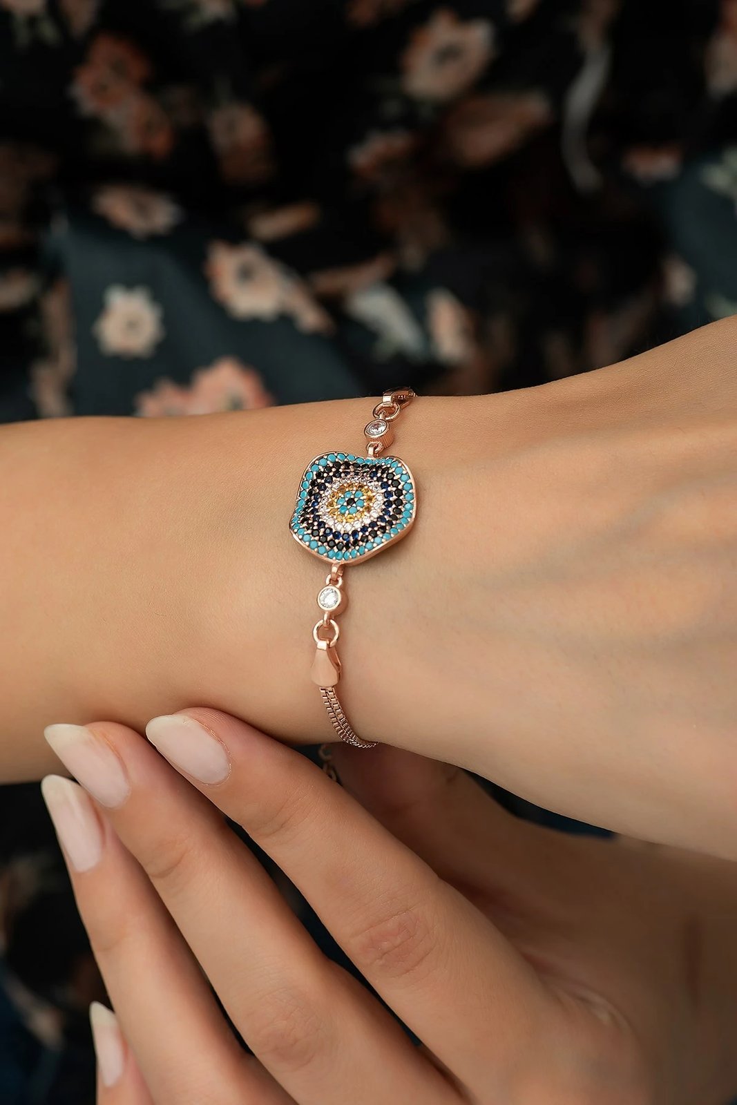 Byzylyk argjendi, ngjyrë rozë ari, blu e errët, blu, e zezë, Jumeon, TRDYL7090