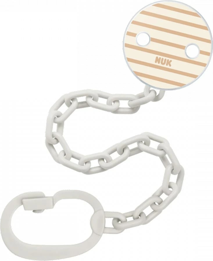 zinxhir biberoni me kapëse, NUK, për biberona me unazë 0+, bezhë