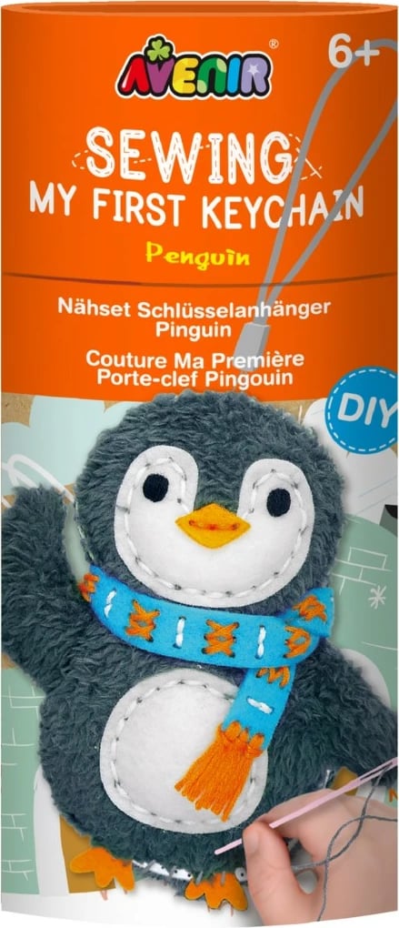 Set kreativ për qepje mbajtëse çelësash, MG DYSTRYBUCJA CH1634, pinguin, shumëngjyrësh