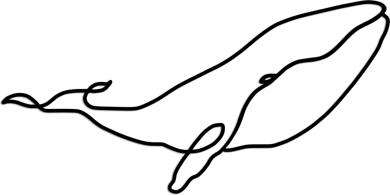 Aksesor dekorativ metalik për mur, balenë, Wallity, madhësia L