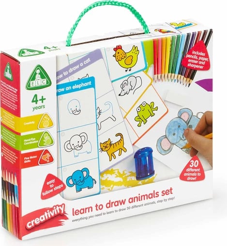 Set me figura për ngjyrosje Early Learning Centre Learn To Draw Animals Craft
