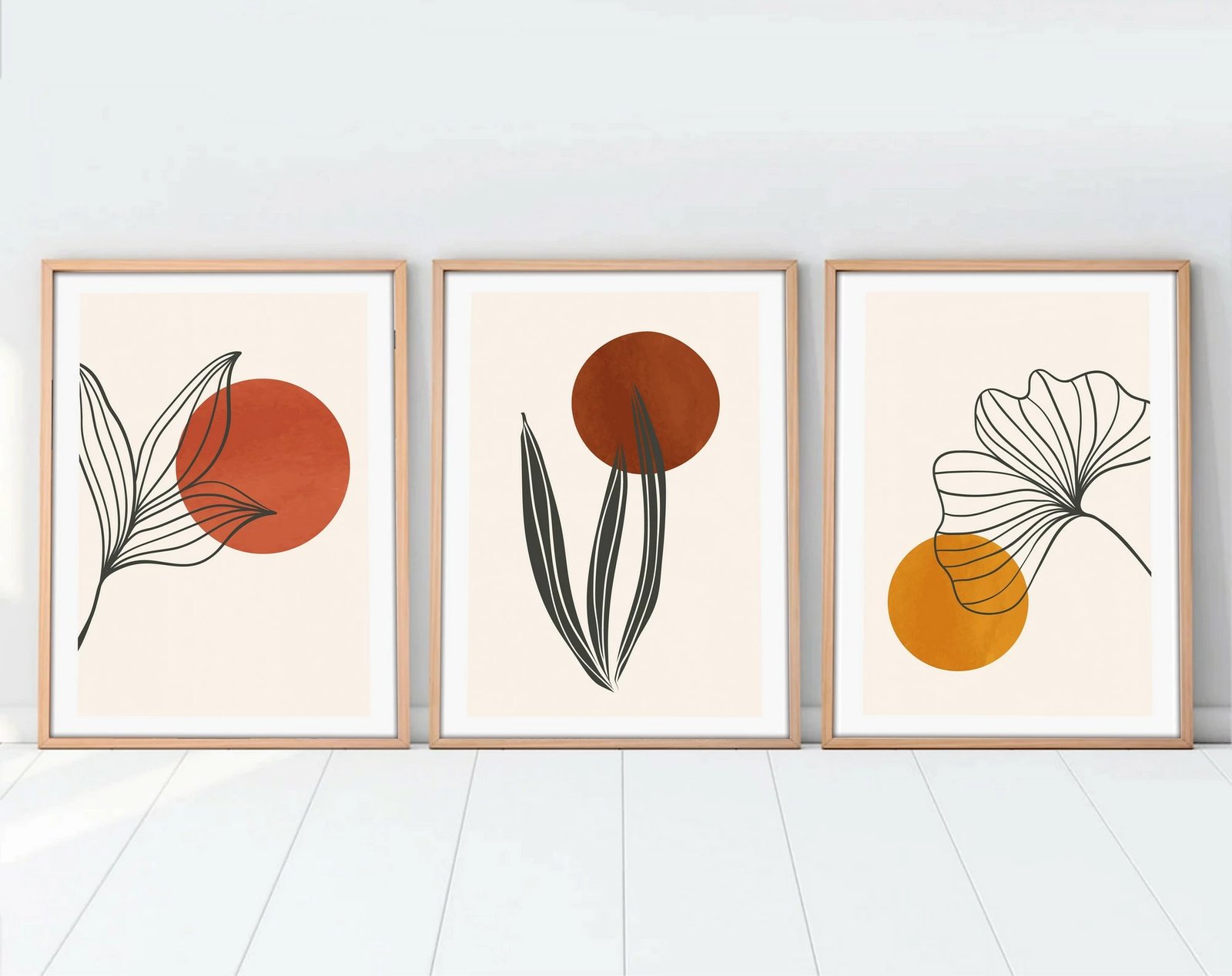 Pikturë dekorative me kornizë MDF (3 copë), Wallity, Huhu215, 30x40cm