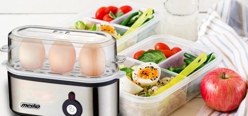 Zierëse vezësh, Mesko, MS 4485, 1-3 vezë, nivele zierjeje soft/medium/hard, 210W (350W max), mbyllje automatike, metal, argjend