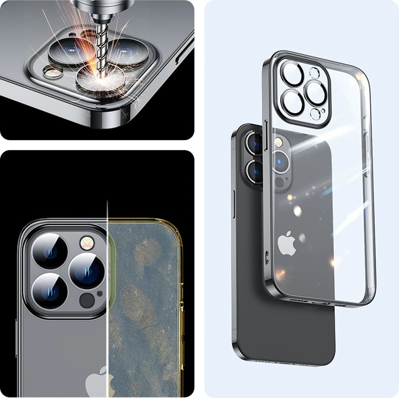 Mbështjellës Joyroom JR-14Q3 për iPhone 14 Plus, kornizë metalike, i zi