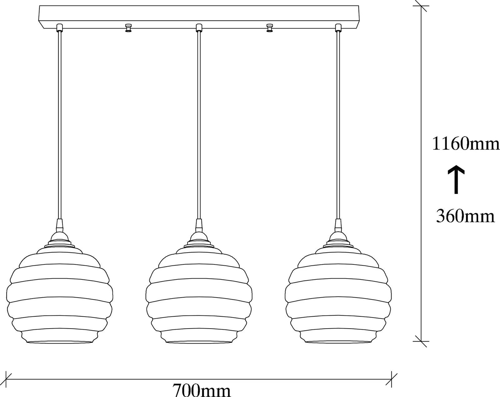 Llambë tavani Opviq, ngjyrë ari dhe e zezë, 70x20cm