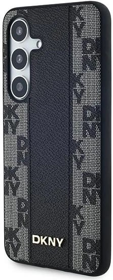 Mbështjellës DKNY Leather Checkered Mono Pattern MagSafe për Samsung Galaxy S24, i zi