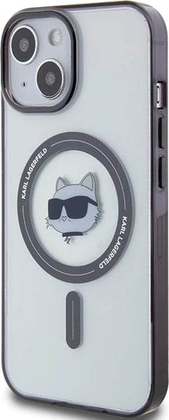 Mbështjellës Karl Lagerfeld KLHMP15MHCHNOTK për iPhone 15 Plus 6.7", transparent, MagSafe