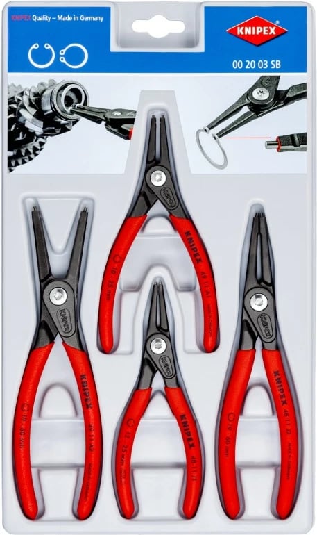 Knipex circlip klesta set, 685g, e kuqe