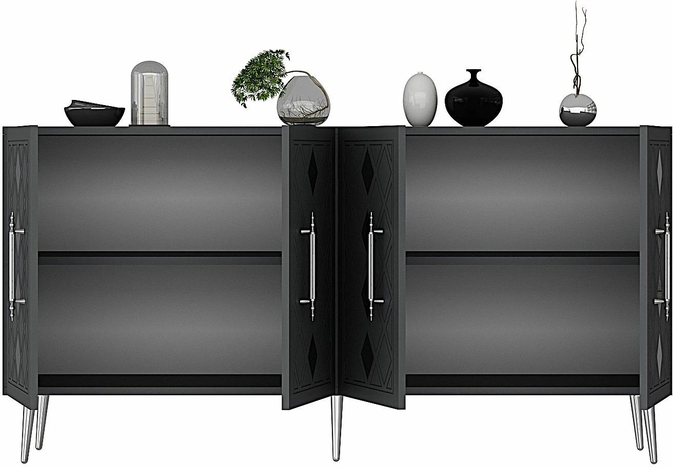 Konsol Skye Decor, Dome KB150, antracit, argjend