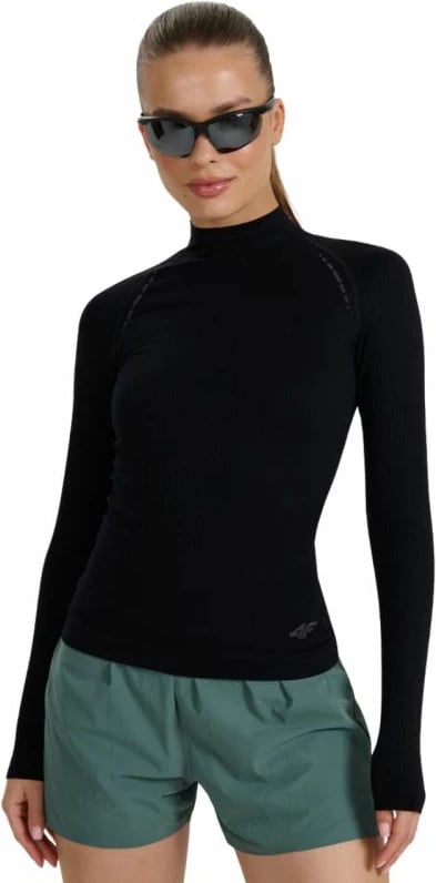 Maicë me mëngë të gjata për femra 4f, e zezë