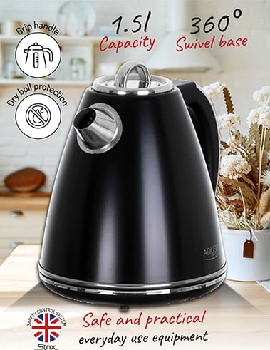 çajnik elektrik Adler AD 1343 1.5 L inox STRIX i zi