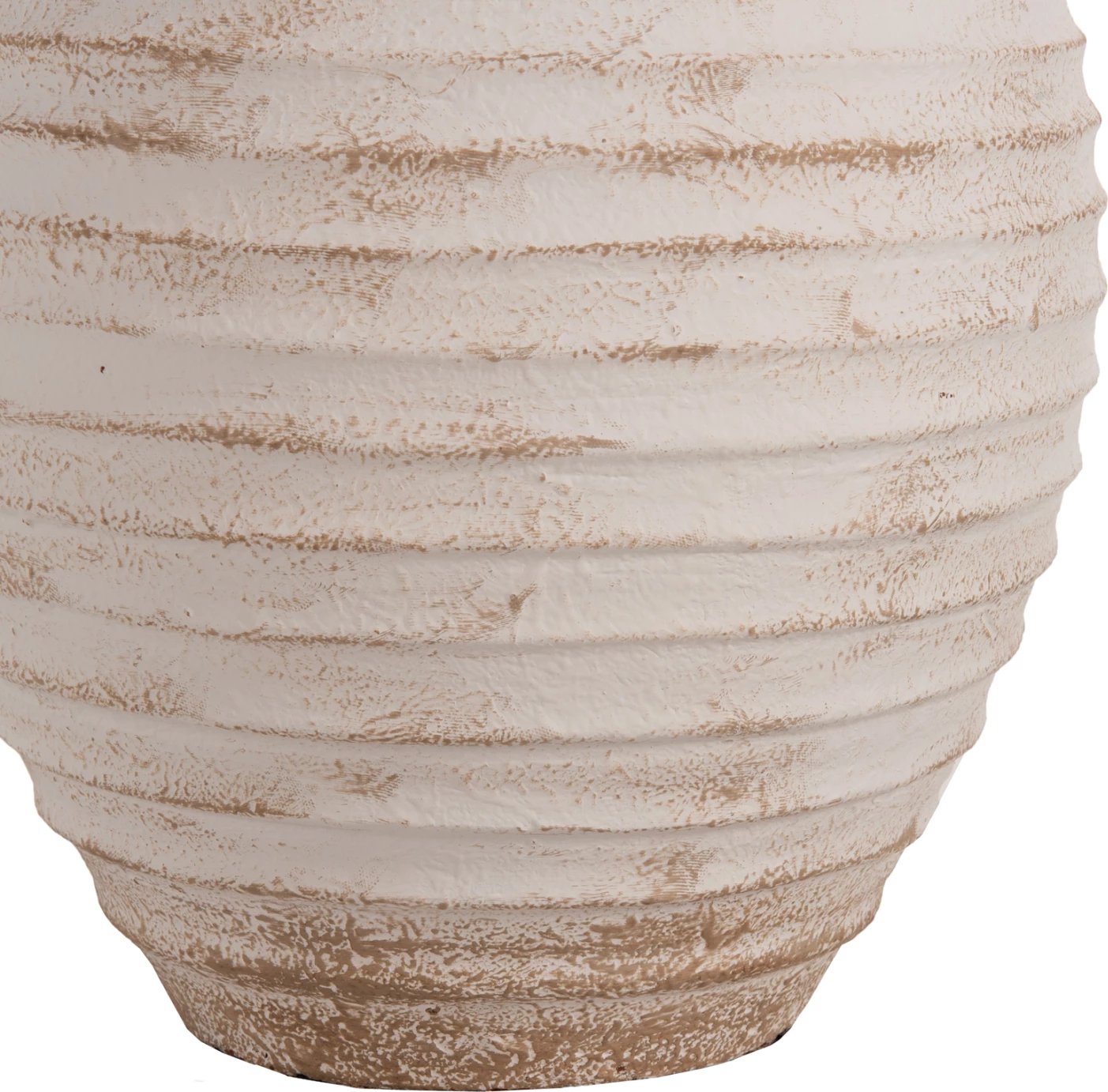 Vazo dyshemeje dekorative PYDNA, ngjyrë antike bardhë-bezhë, Φ28x35H cm