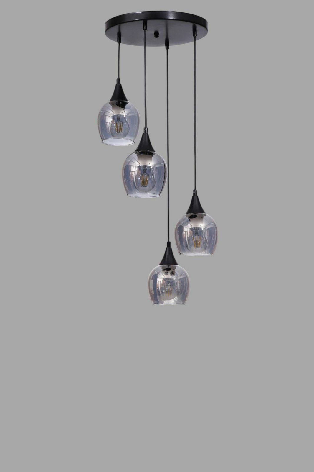 Llambë tavani Opviq, 9064-4, metal dhe xham, gri/zi