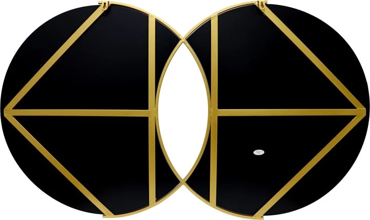 Pasqyrë dyshe Miryata, metal ngjyrë ari, 105x3x60cm