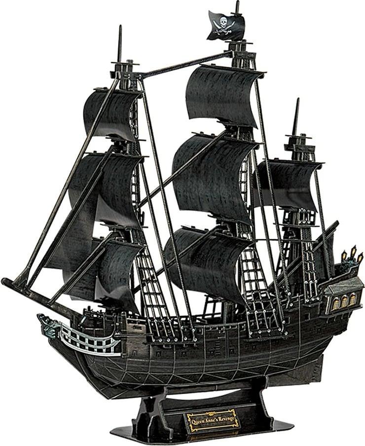 puzzle 3D, CubicFun, Queen Anne's Revenge 306-24005, 155 pjesë, material shkumë, 48 x 15 x 43 cm, për fëmijë 3+