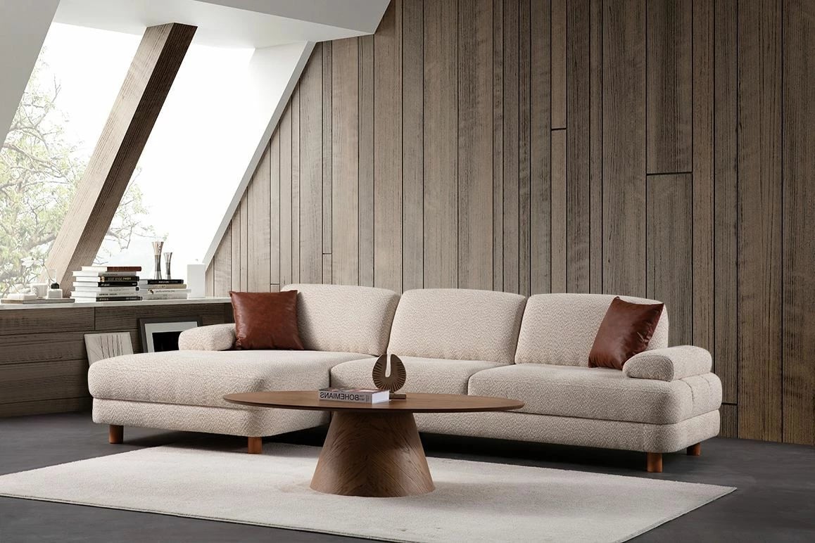 Kënd-sofë krevate Atelier del Sofa, kënd i majtë, ngjyrë krem