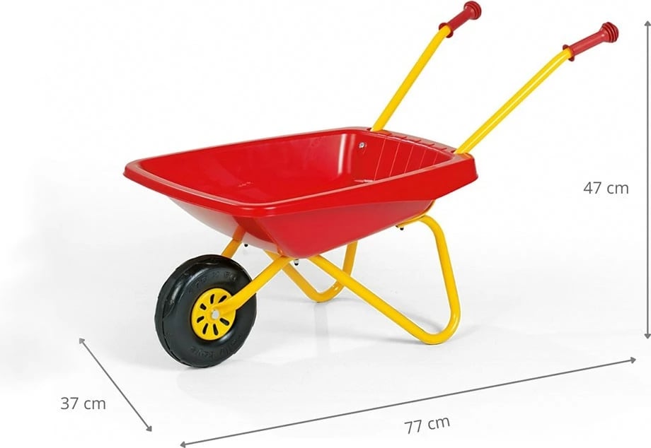 Karrocë kopshti për fëmijë, Milly Mally Rolly Toys, kornizë çeliku, 77x37x47 cm, ngarkesë 15 kg, e kuqe