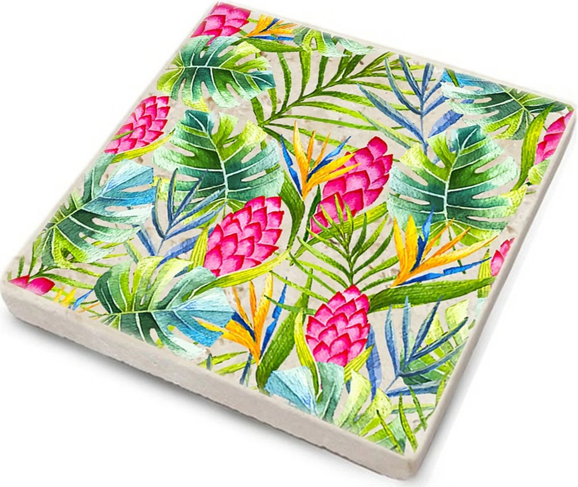 Nën gota prej guri natyral, shumëngjyrëshe, set prej 4 copash, Hermia, TBA3069984