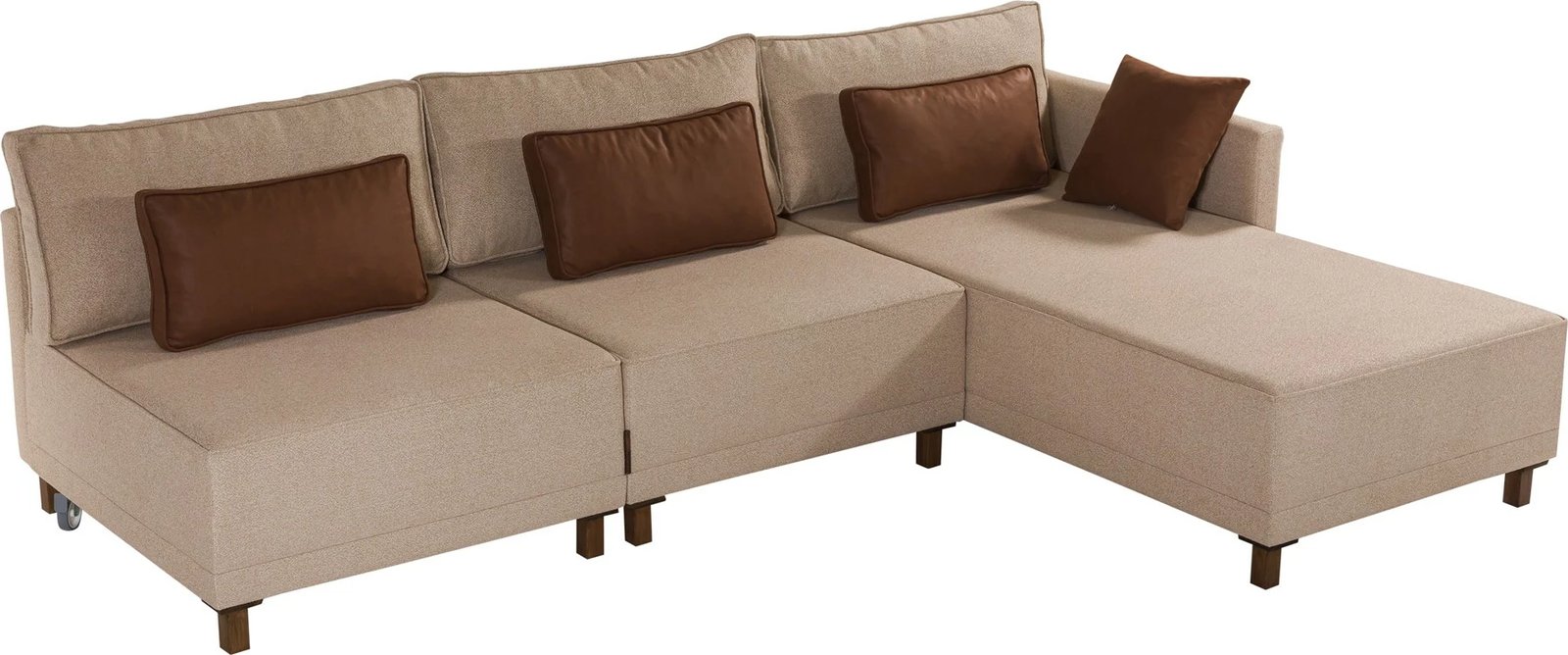 Kënd divan-krevat Atelier del Sofa, Matris, kënd i djathtë, ngjyrë kafe