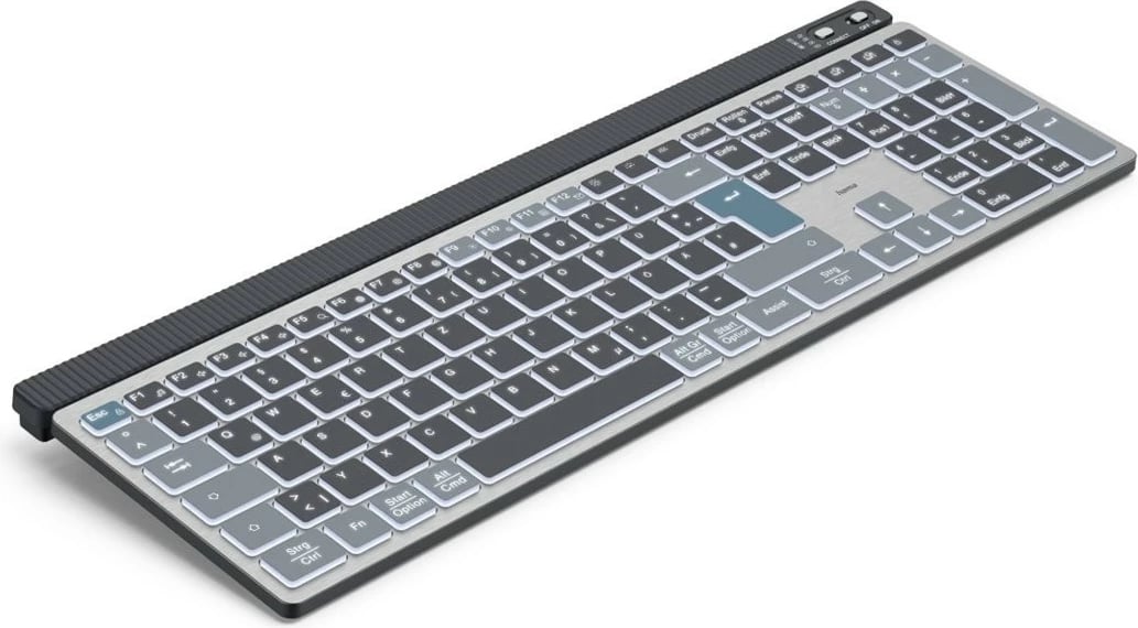 Tastierë pa tela Hama WK-750, standarde, multi-device, alumini, e zezë
