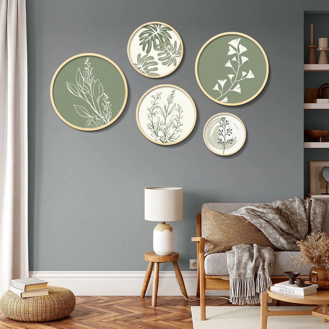 Set pikturash dekorative me kornizë MDF (5 copë), Wallity, Yats-04