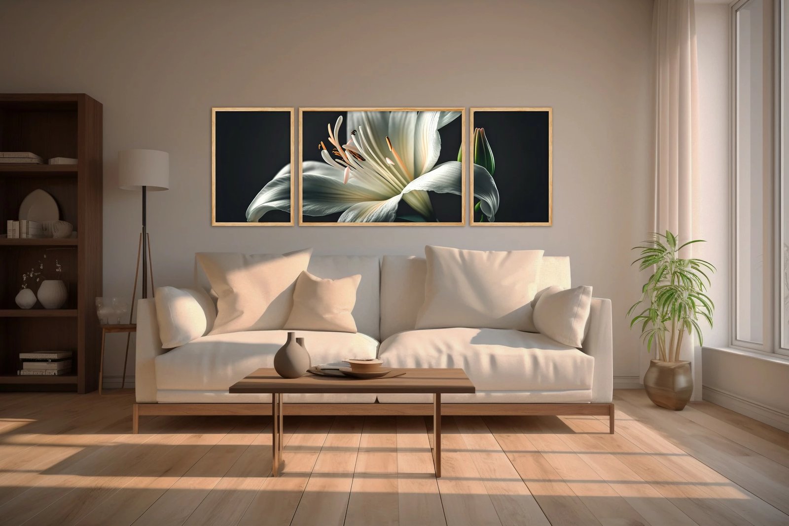 Pikturë dekorative me kornizë MDF (3 copë), Wallity, Huhu309, 50x140