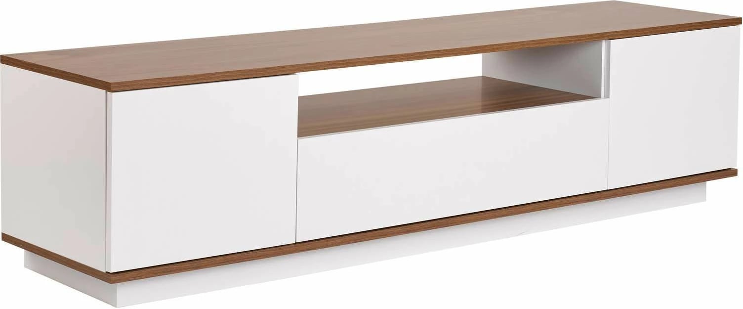 Komodë TV Skye Decor, Veramont, e bardhë dhe arre