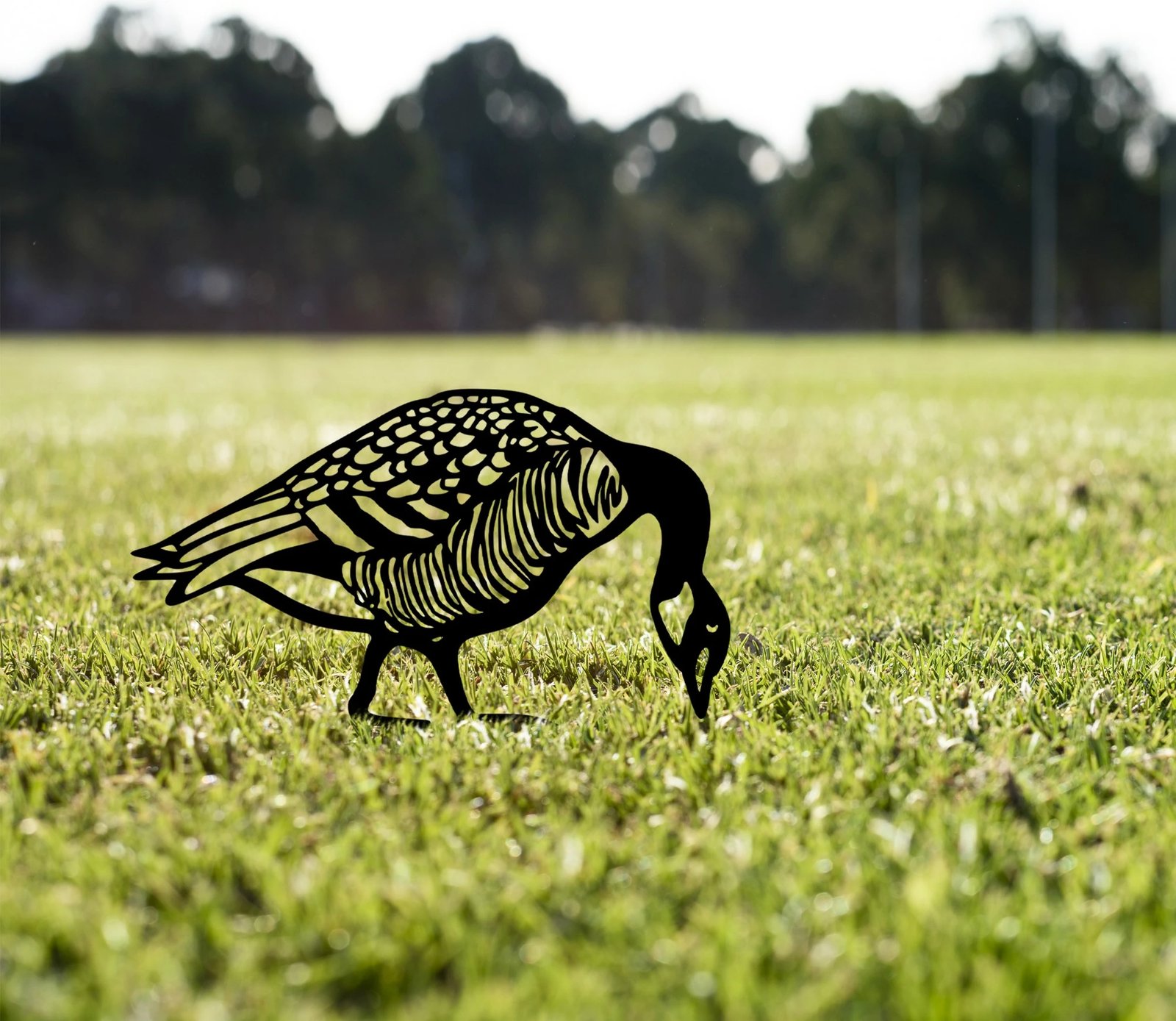 Objekt dekorativ për kopsht, dizajn Aberto, patë, Goose 02, ngjyrë e zezë, 44x50cm