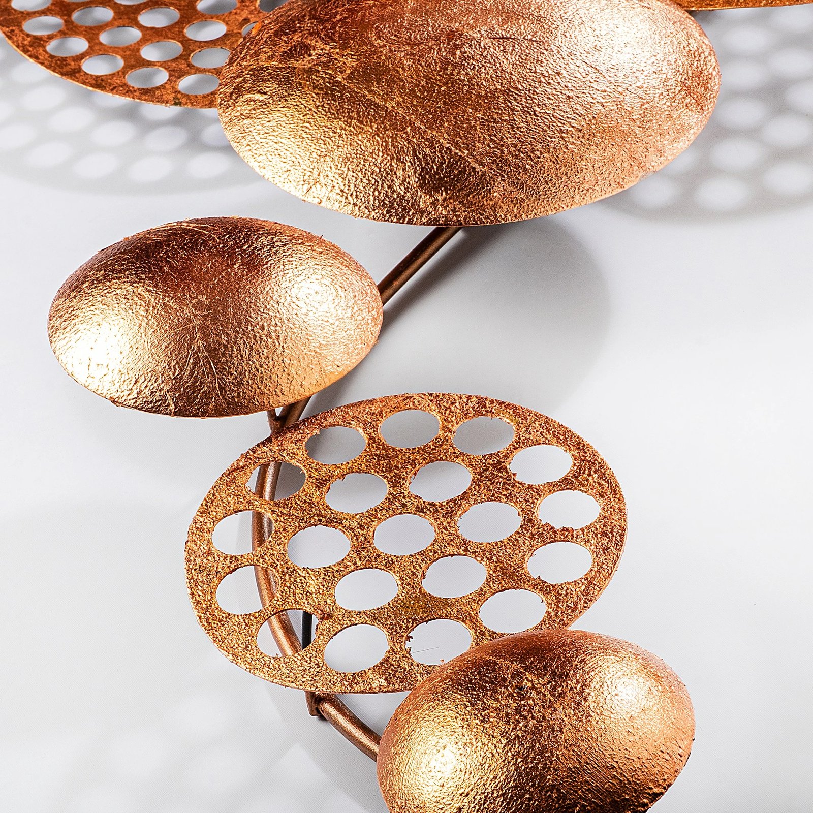 Aksesor dekorativ metalik për mur, Wallity Aurora 3, ngjyrë bakri, 45x82cm