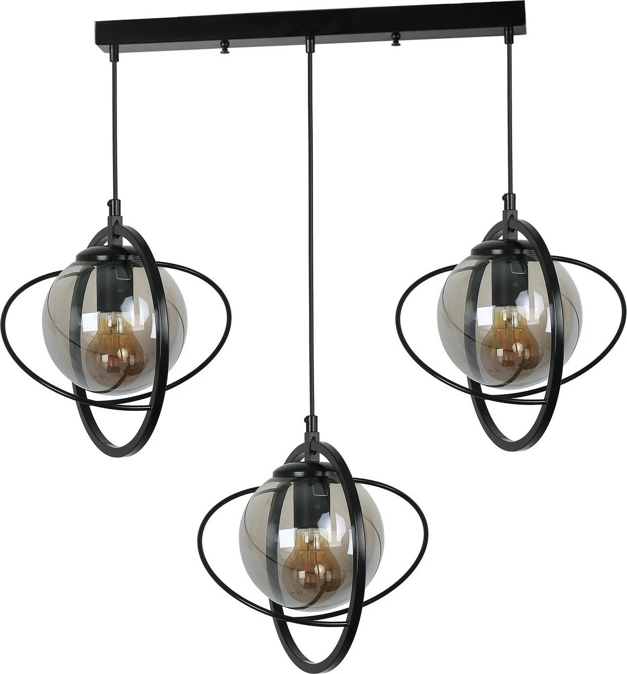 Llambë tavani Opviq, 8774-6, metal, ngjyrë e zezë dhe fume