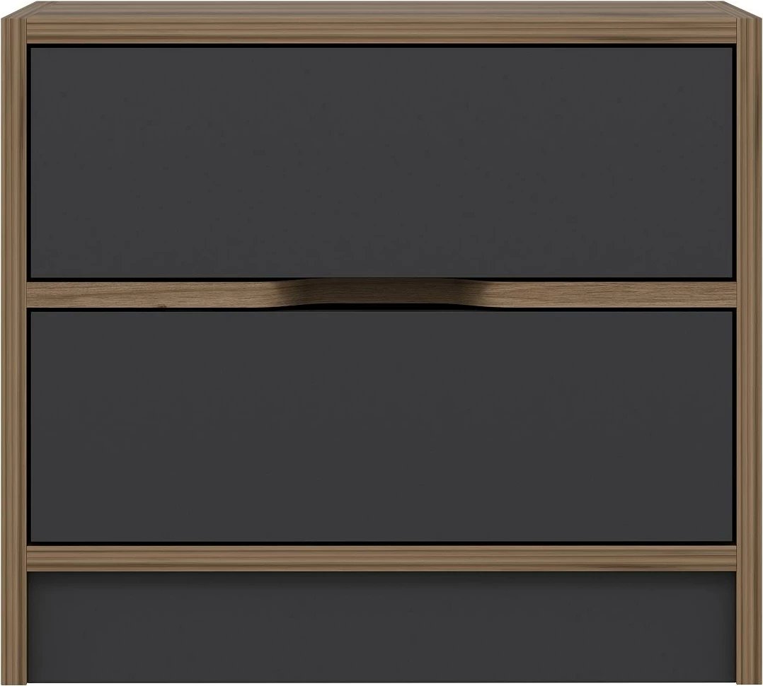 Komodinë natës Hanah Home, Elina, ngjyrë arre dhe antracit, 54x47x40cm