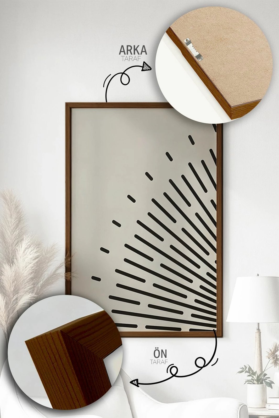 Pikturë dekorative me kornizë (3 copë), Wallity, Artvmodel39-Kahve