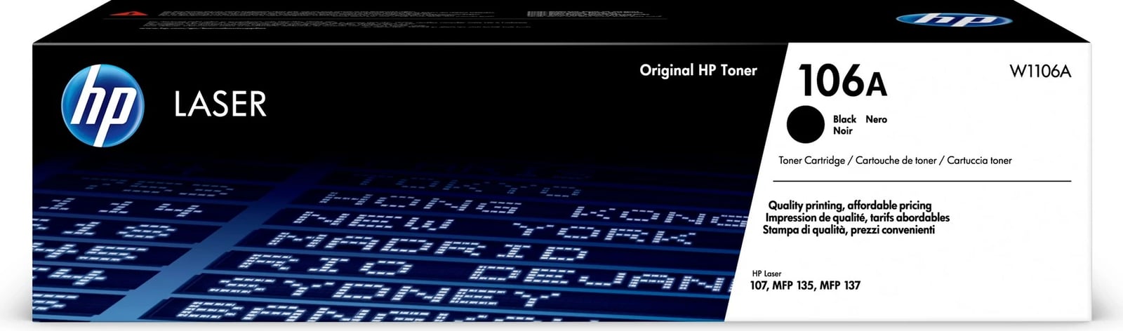 Toner për printer HP 106A, e zezë