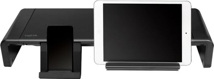 Mbajtës monitori LogiLink BP0140, ergonomik, i palosshëm, me sirtar dhe mbajtëse telefoni, i zi Mbajtës monitori LogiLink BP0140, ergonomik, i palosshëm, me sirtar dhe mbajtëse telefoni, i zi