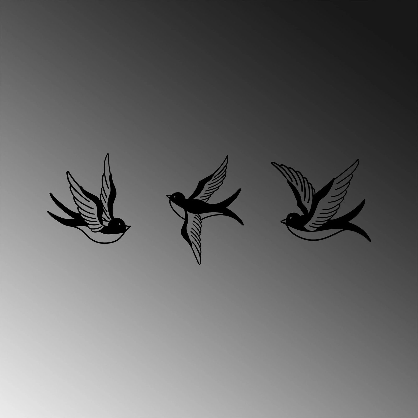 Aksesor dekorativ metalik për mur, Wallity, mal, 3 copë