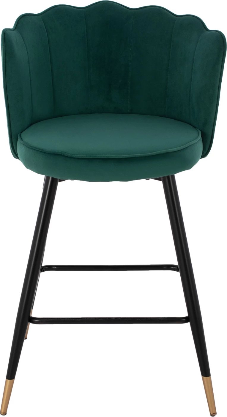 Karrige për bar mesatare, FH8736.03, kadife e gjelbër, kornizë metalike, 50x50x90 cm., set prej 2 copë