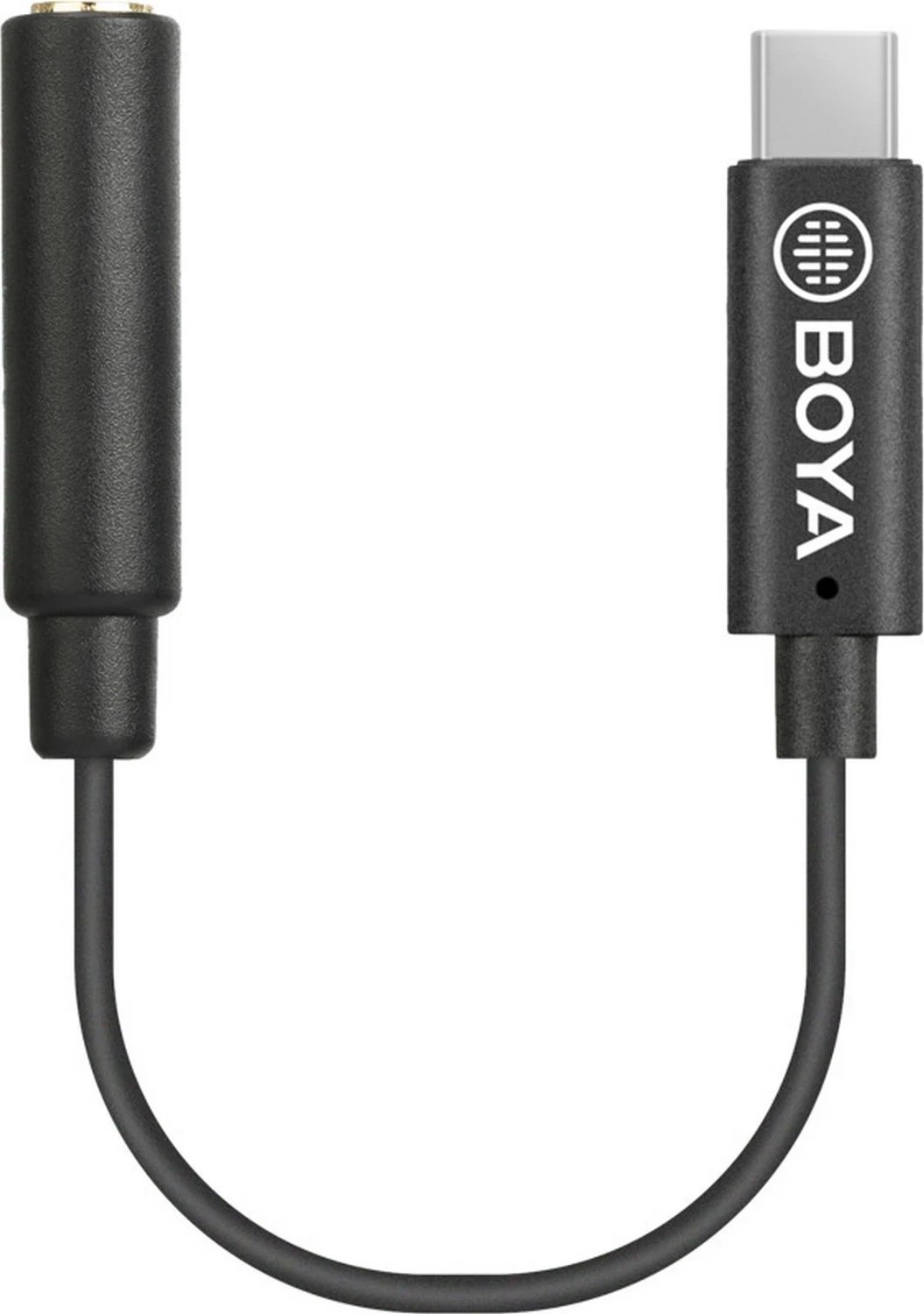 Adapter BOYA 3.5mm femër TRS në mashkull USB-C, ngjyrë e zezë