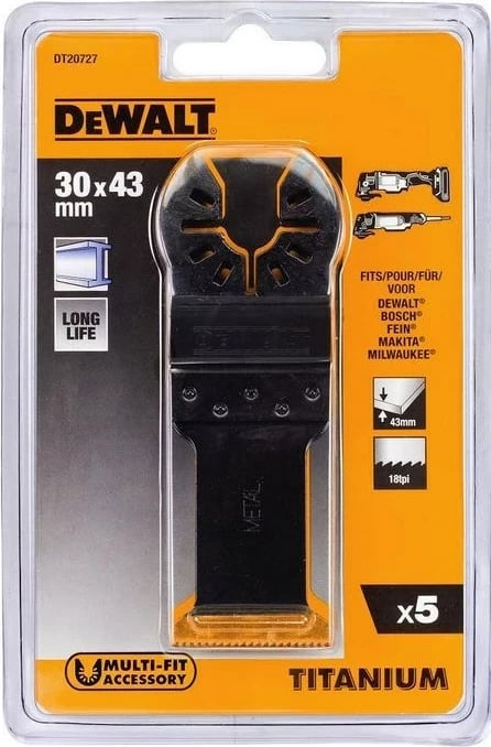 Teh sharre DeWalt BD-DT20727, Titanium, 30 mm x 43 mm, 5 copë