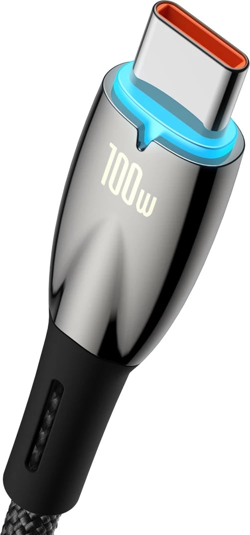 Kabllo Baseus Glimmer Series, USB-A në USB-C, 1m, 100W, e zezë Kabllo Baseus Glimmer Series, USB-A në USB-C, 1m, 100W, e zezë