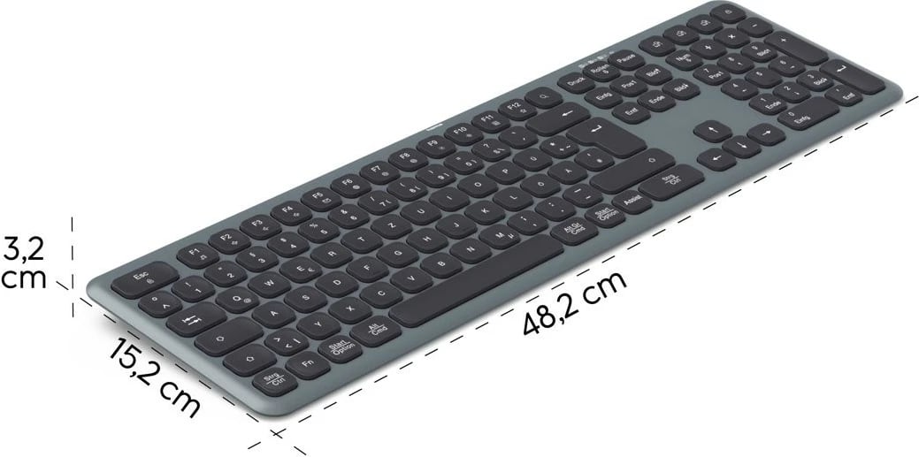Tastierë wireless Hama WK-550, multi-device, QWERTY, USB & Bluetooth, e zezë/gri