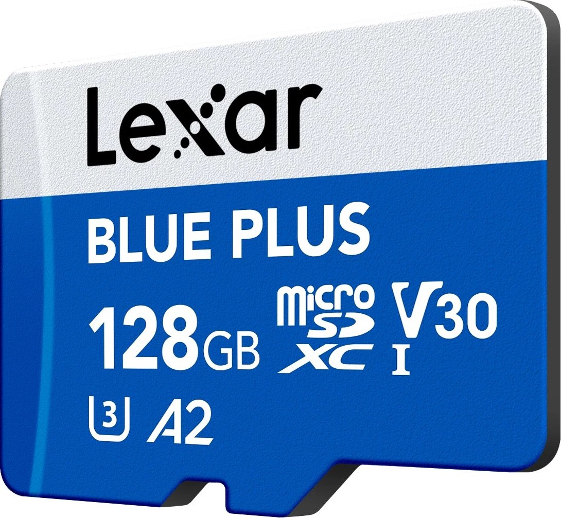 Kartë memorie microSD, Lexar, LMSBLPL128G-BNANG, 128GB SDXC UHS-I 170MB/s C10 A2 U3 V30, me adapter SD, blu