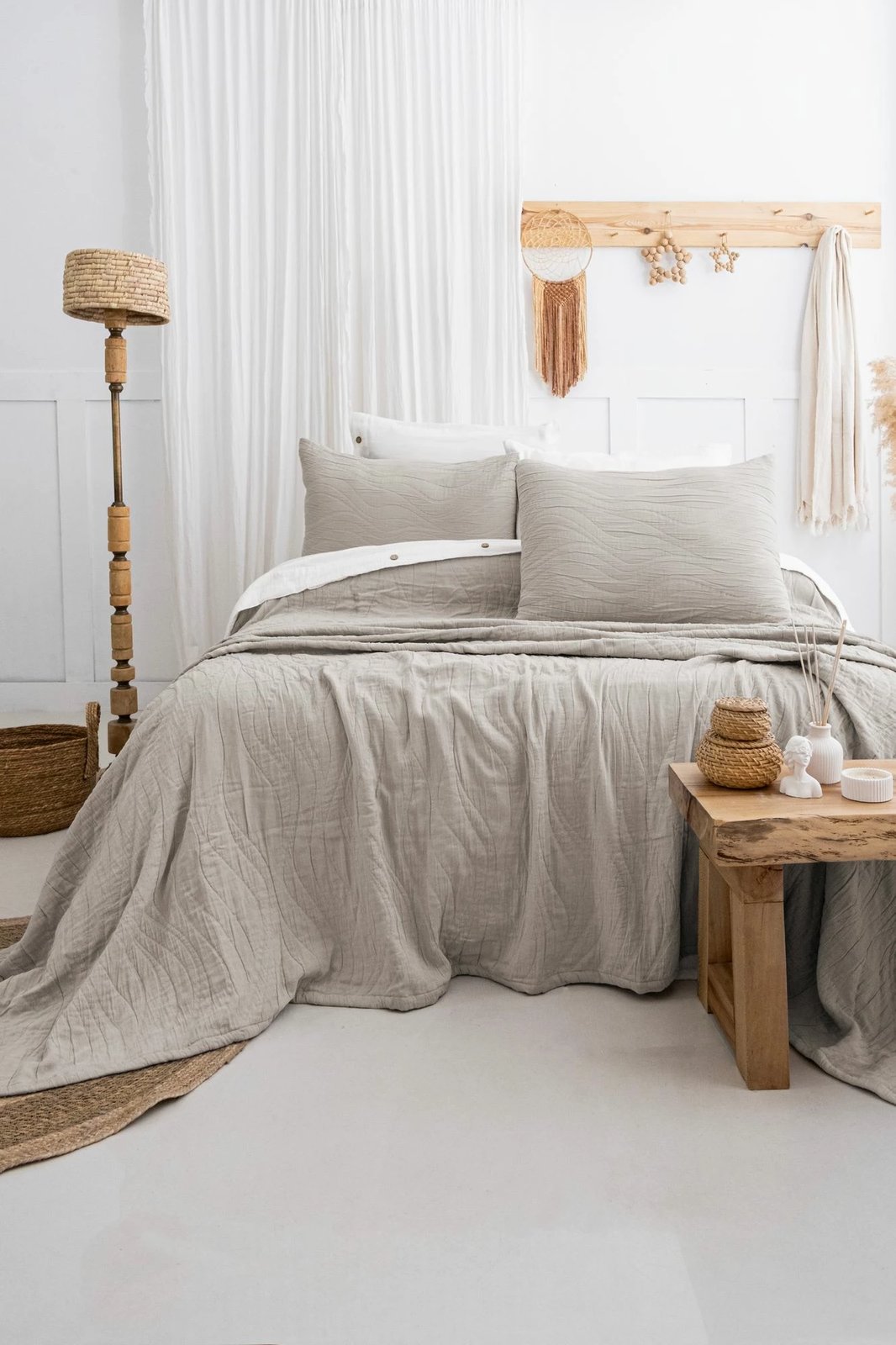 Set mbulesë dysheku dopio, Janna, ngjyrë bezhë