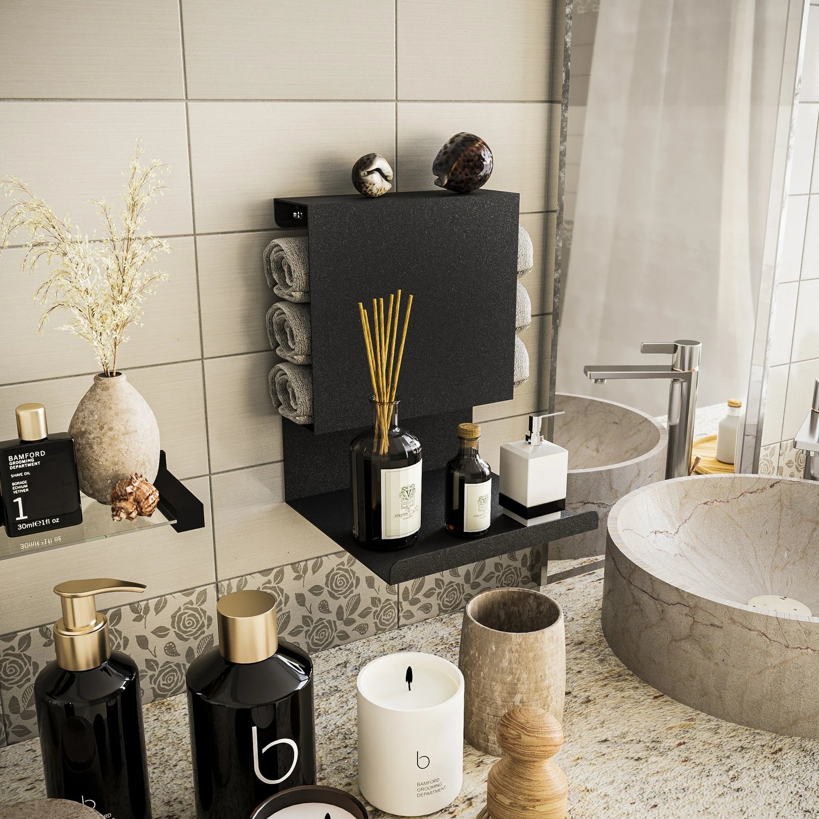 Raft muri Hanah Home, Brano, metal i zi, 25x23x33cm