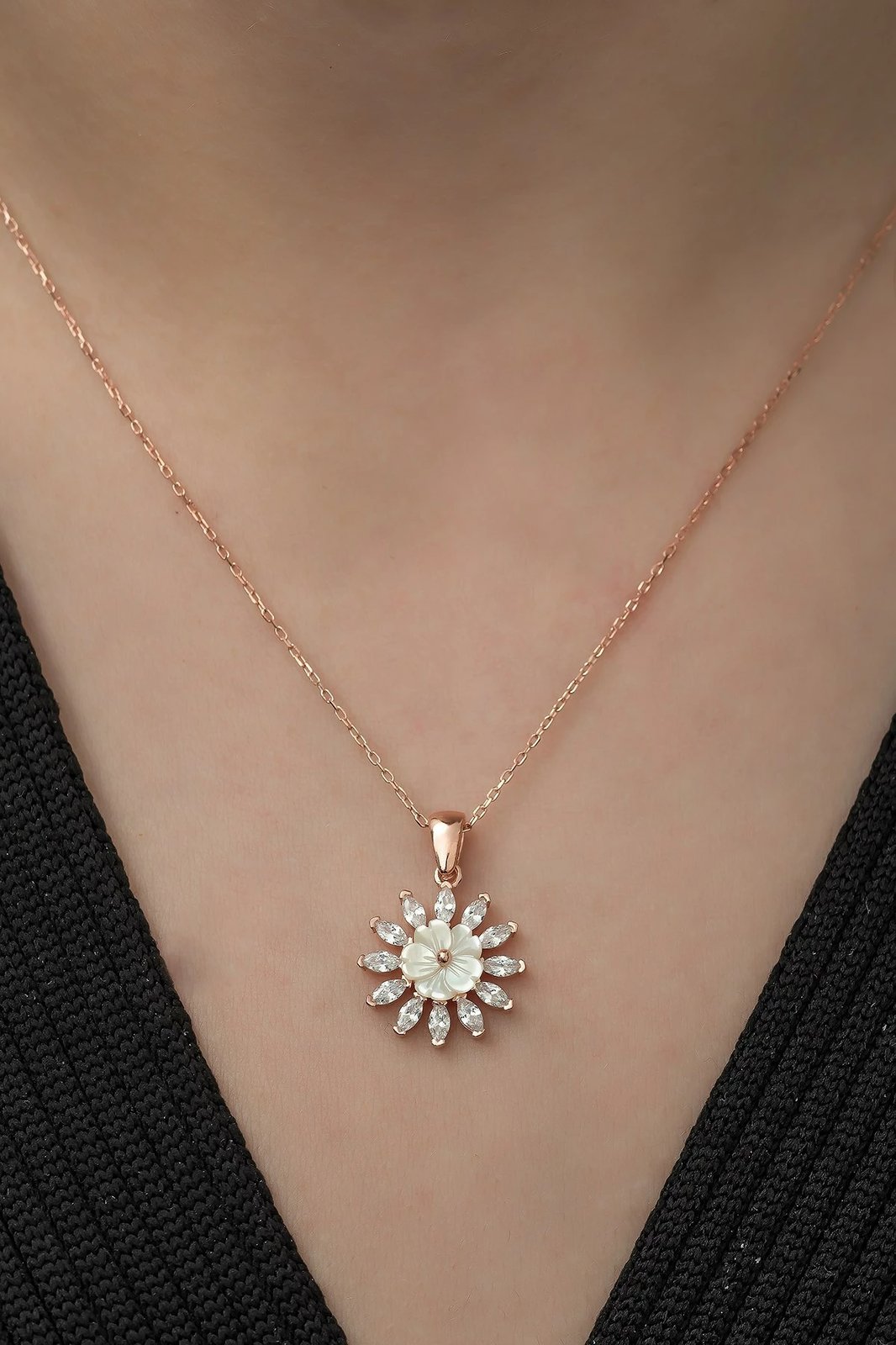 Qafore argjendi Jumeon, ngjyrë rozë ari dhe e bardhë, TRDYL981