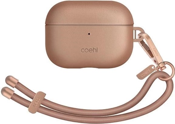 Mbështjellës UNIQ Coehl Haven për AirPods Pro 2, TPU dhe lëkurë ekologjike, me litar, bezhë