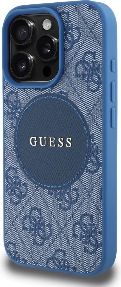 Mbështjellës Guess 4G Circle Classic Logo MagSafe për iPhone 16 Pro, Kaltër Mbështjellës Guess 4G Circle Classic Logo MagSafe për iPhone 16 Pro, Kaltër