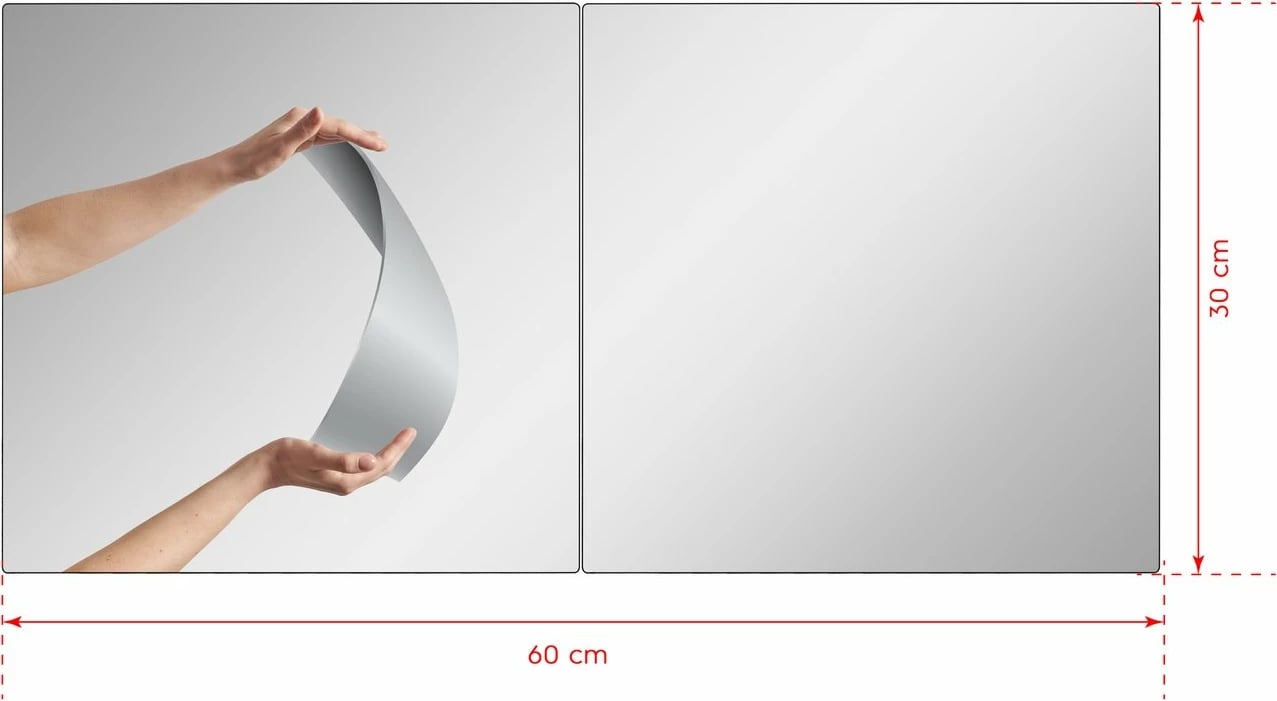 Pasqyrë drejtkëndore Skye Decor, argjend, 30x60cm, 2 copa